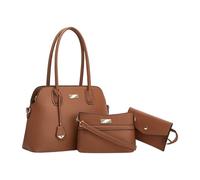 Woedpez 3-teiliges PU Handtaschen Set mit großem Fassungsvermögen und verstellbarem Riemen für die Arbeit, Reisen und den täglichen Gebrauch