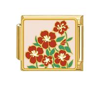 Woedpez Blumenmotiv Perlen Charm Link, modisches Accessoire, modulares Zubehör für die Herstellung von Armbändern, einzigartiges, geeignet für Schmuck, Blumen Block Charm Armband