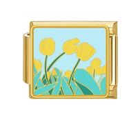 Woedpez Blumenmotiv Perlen Charm Link, modisches Accessoire, modulares Zubehör für die Herstellung von Armbändern, einzigartiges, geeignet für Schmuck, Blumen Block Charm Armband