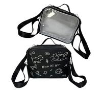 Woedpez Schüler Schultasche Lovely Cats Rucksack Clear Ita Rucksack Umhängetasche Preppy Styles Schultertasche für Pin Display Preppy Styles Umhängetasche für Frauen