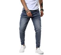 Woenzaia Herren Jeans Slim Fit Skinny Denim Stretch Tapered Jeans Hose, #2-1 Blau, 50
