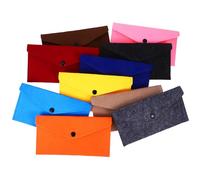 WOFASHPURET 10 Stück Filzumschläge mit Druckknopf Modische Geldpakete und Aufbewahrungstaschen Kratzfester Multifunktionaler Filz Kompakt für Bargeld Ladekabel Kleingeld für Alltag Reise