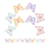 WOFASHPURET Doppellagige Organza Schmetterlings Applikationen zum Aufnähen 20 Bunte 3d Stickflicken für Selbstgemacht Kleidungsdeko Brautkleider Taschen und Schuhe