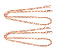 WOFASHPURET Geldbörsenkette 2 Stück 100 cm Roségoldenes Metall-Flachkettenband Mit Schnallen Für DIY-Handtasche Geldbörse Umhängetasche Gürteltasche Clutch