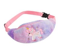 WOFASHPURET Plüsch Einhorn Bauchtasche für Mädchen Niedliche Hüfttasche mit Verstellbarem Gurt Stylische Gürteltasche für Freizeit Reisen Party und Alltag Weicher Brustbeutel Violett Tie dye