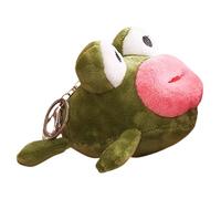 WOFASHPURET Plüsch Frosch Schlüsselanhänger mit Großem Maul aus Pp Baumwolle und Zinklegierung Tragbarer Cartoon Anhänger als Rucksack oder Taschendekoration für Geburtstag