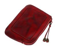 WOFASHPURET Rindsleder Münzbörse Kleine Geldbörse Damen Retro Design Mit Münzfach Für Kleingeld Bargeld Fahrkarten Etc