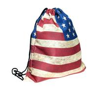 WOFASHPURET Turnbeutel mit Amerikanischer Flagge aus Polyester Kreativer Gym Sports Rucksack mit Großem Fassungsvermögen für Schule und Fußball als Praktischer Aufbewahrungsbeutel
