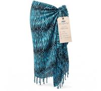 Wogeka Sarong - Blickdichtes luftiges Strandtuch in Blau für Damen & Herren als Pareo Wickelrock Cover Up Strandkleid Wrap für den Strand 64