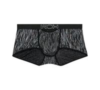 WOH Herren Boxershort - Pure Seduction, Trunk, Glitzer, Spitze, Logobund Schwarz XL