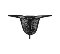 WOH Herren G-String - Personal Allure, Zebra, Spitze, durchsichtig S Schwarz