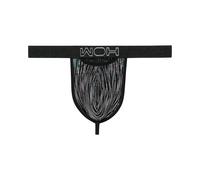 WOH Herren G-String - Pure Seduction, Glitzer, Spitze, einfarbig S Schwarz