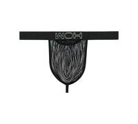 WOH Herren G-String - Pure Seduction, Glitzer, Spitze, einfarbig Schwarz S