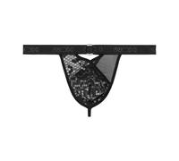 WOH Herren G-String - Pure Seduction, Netz, Spitze, einfarbig Schwarz XL