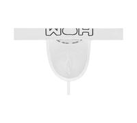 WOH Herren G-String - Sexy Fun, Basic Slip, Logo, Baumwoll-Stretch, einfarbig Weiß XL