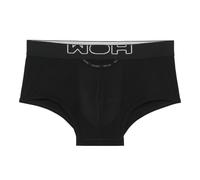 WOH Herren Trunk - Sexy Fun, Basic Shorts, Logo, Baumwoll-Stretch, einfarbig Schwarz XL