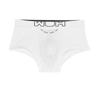 WOH Herren Trunk - Sexy Fun, Basic Shorts, Logo, Baumwoll-Stretch, einfarbig Weiß 2XL