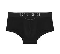 WOH Herren Trunk - Sexy Fun, Basic Shorts, Logo, Baumwoll-Stretch, einfarbig XL Schwarz