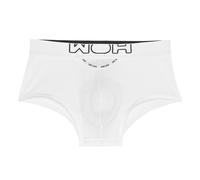 WOH Herren Trunk - Sexy Fun, Basic Shorts, Logo, Baumwoll-Stretch, einfarbig XXL Weiß