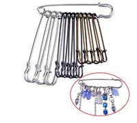 Wohlstand 12 Stück Sicherheitsnadeln,Sicherheit Pins60mm70mm75mm,schmuck sicherheitsnadeln,Brosche/Pin,3 Größen,Silbern, Bronzen und Schwarz,für Kleidung Handwerk Arts, DIY, Basteln,Haushalt