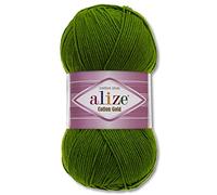 Wohnkult Alize 100 g Cotton Gold Premium Wolle in 59 Sommerwolle Garn Stricken Amigurumi (35 | Dunkelgrün)