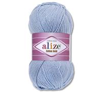 Alize 100 g Cotton Gold Premium Wolle in 59 Sommerwolle Garn Stricken Amigurumi (40 | Hellblau)
