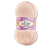 Wohnkult Alize 100 g Cotton Gold Premium Wolle in 59 Sommerwolle Garn Stricken Amigurumi (401 | Zartrosa)