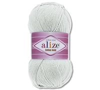 Wohnkult Alize 100 g Cotton Gold Premium Wolle in 59 Sommerwolle Garn Stricken Amigurumi (533 | Pastellgrau)
