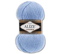 Wohnkult Alize 100 g Lanagold Premium Wolle 51 Auswahl Mützen Decken Kleidung Accesoire (40 | Hellblau)