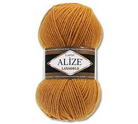 Wohnkult Alize 100 g Lanagold Premium Wolle 51 Auswahl Mützen Decken Kleidung Accesoire (645 | Senf)