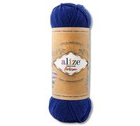 Wohnkult Alize 100 g Superwash Artisan Sockenwolle Premium 16 Auswahl Kontrast Häkeln Stricken (797 | Blau)