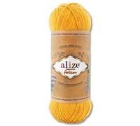 Wohnkult Alize 100 g Superwash Artisan Sockenwolle Premium 16 zur Auswahl Kontrast Häkeln Stricken (281 | Gelb)