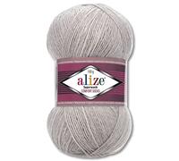 Wohnkult Alize 100 g Superwash Comfort Sockenwolle 33 Farben zur Auswahl EIN-/Mehrfarbig (21 | Grau Melange)