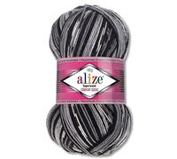 Wohnkult Alize 100 g Superwash Comfort Sockenwolle 33 Farben zur Auswahl EIN-/Mehrfarbig (2695)
