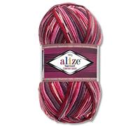 Wohnkult Alize 100 g Superwash Comfort Sockenwolle 33 Farben zur Auswahl EIN-/Mehrfarbig (2698)