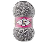 Wohnkult Alize 100 g Superwash Comfort Sockenwolle 33 Farben zur Auswahl EIN-/Mehrfarbig (7676)