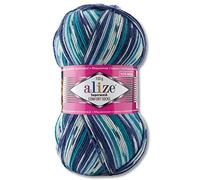 Wohnkult Alize 100 g Superwash Comfort Sockenwolle 33 Farben zur Auswahl EIN-/Mehrfarbig (7708)