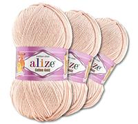 Wohnkult Alize 3 x 100 g Cotton Gold Premium Wolle 59 Farben Sommerwolle Garn Stricken Amigurumi Ganzjahreswolle (401 | Zartrosa)