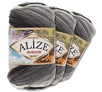 Wohnkult Alize 3 x 100g Burcum Batik Premium Wolle 100% Acryl 29 Farben Farbverlauf Akzente (1900)