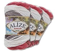 Wohnkult Alize 3 x 100g Burcum Batik Premium Wolle 100% Acryl 29 Farben Farbverlauf Akzente (1984)
