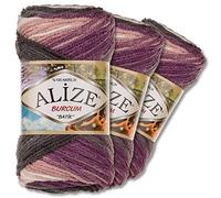 Wohnkult Alize 3 x 100g Burcum Batik Premium Wolle 100% Acryl 29 Farben Farbverlauf Akzente (1986)