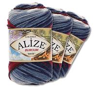 Wohnkult Alize 3 x 100g Burcum Batik Premium Wolle 100% Acryl 29 Farben Farbverlauf Akzente (2978)