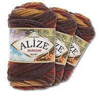 Wohnkult Alize 3 x 100g Burcum Batik Premium Wolle 100% Acryl 29 Farben Farbverlauf Akzente (3379)