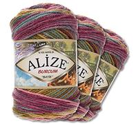 Wohnkult Alize 3 x 100g Burcum Batik Premium Wolle 100% Acryl 29 Farben Farbverlauf Akzente (4341)