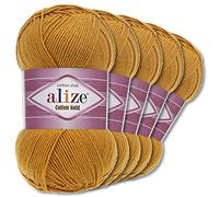 Alize 5 x 100 g Cotton Gold Premium Wolle| 39 Farben Sommerwolle Garn Stricken Amigurumi (02 | Senf)