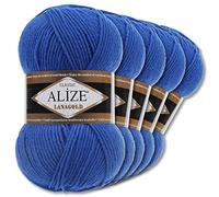 Wohnkult Alize 5 x 100 g Lanagold Wolle | 53 Auswahl | Stricken Häkeln Wolle (141 | Königsblau)