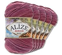 Wohnkult Alize 5 x 100g Burcum Batik Premium Wolle 100% Acryl | 29 Farben Farbverlauf Akzente Accessoire Häkeln Stricken Kleidung (1895)