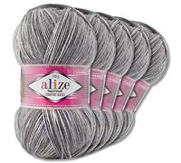 Wohnkult Alize 5x100g Superwash Comfort Sockenwolle 33 Farben zur Auswahl EIN-/Mehrfarbig (7676)