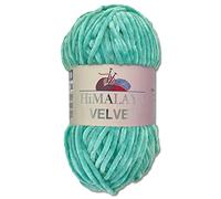 Wohnkult Himalaya 100 g Velvet Dolphin Wolle 40 Farben zur Auswahl Chenille Strickgarn Flauschgarn Glanz Accessoire Kleidung Decken (90035 | Türkis)