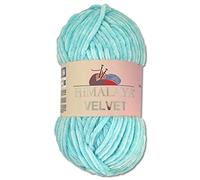 Wohnkult Himalaya 100 g Velvet Dolphin Wolle 40 Farben zur Auswahl Chenille Strickgarn Flauschgarn Glanz Accessoire Kleidung Decken (90006 | Babyblau)